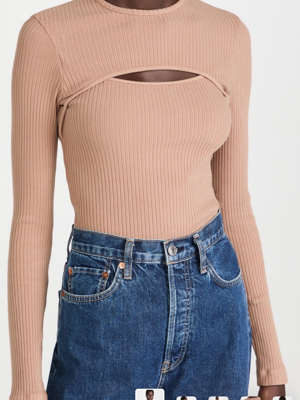 AGOLDE Lyza Rib Cut-Out Top NWT